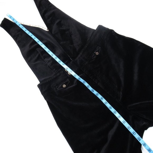 32T 💙 Anthropologie Pilcro Deep-V Corduroy Jumpsuit Black - 32 TALL - Picture 6 of 11